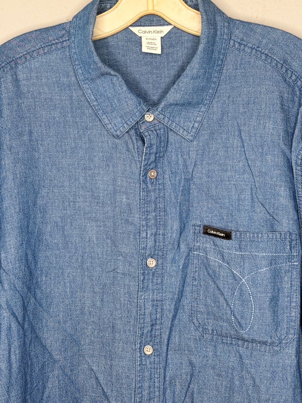 Calvin Klein Blue Denim Shirt - Picture 2 of 6